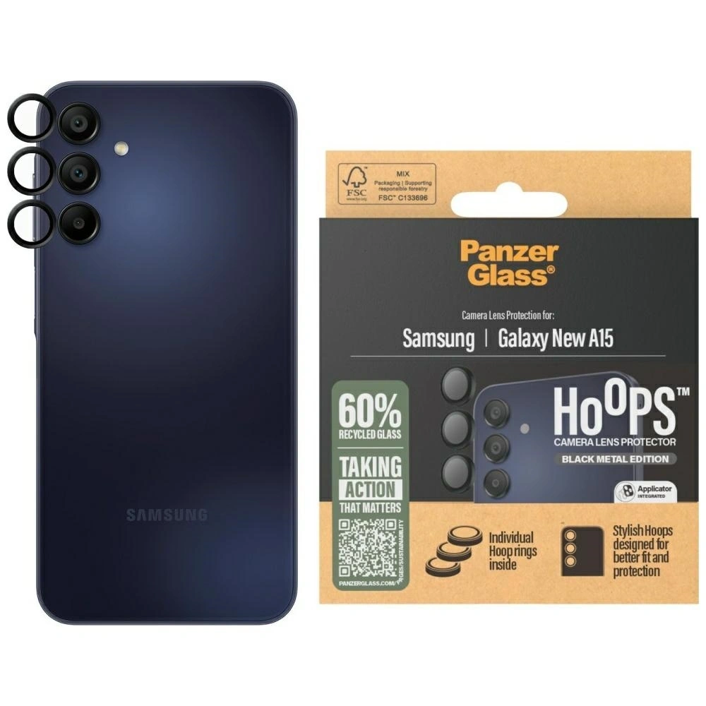Szkło hartowane na obiektyw PanzerGlass Hoops Lens Protector do Samsung Galaxy A16 / A16 5G czarny