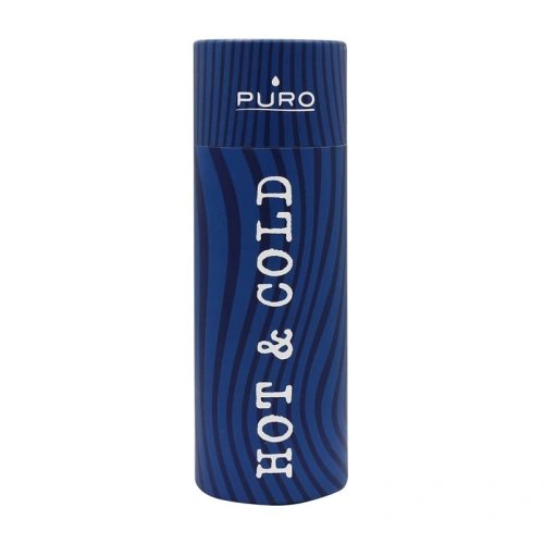 Kup Puro Edelstahl-Thermoflasche Hot&Cold 500ml (Optic - Stripe Dark Blue) - PUR168BLU - {ean13} - Sklep Home Screen