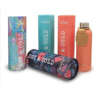 Kup Butelka termická z nerezové oceli Puro Hot&Cold 500ml (Optic - Stripe Dark Blue) - PUR168BLU - {ean13} - Sklep Home Screen