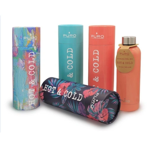 Kup Puro Edelstahl-Thermoflasche Hot&Cold 500ml (Optic - Stripe Dark Blue) - PUR168BLU - {ean13} - Sklep Home Screen