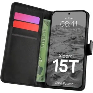 Etui z klapką Bizon Case Pocket do Xiaomi 15T czarne