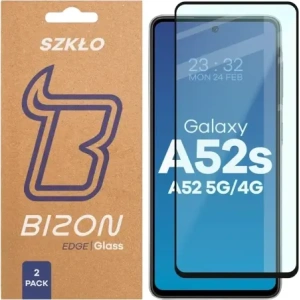Szkło hartowane Bizon Glass Edge Duo do Samsung Galaxy A52s / A52 5G / A52 4G czarna ramka [2 PACK]