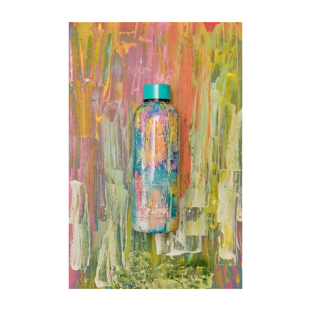 Butelka termiczna ze stali nierdzewnej Puro Hot&Cold 500ml (StreetArt - Paint Light Blue)