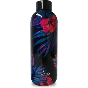 Kup Termo láhev z nerezové oceli Puro Hot&Cold 500ml (Tropické - Květiny tmavě modré) - PUR171BLU - {ean13} - Sklep Home Screen