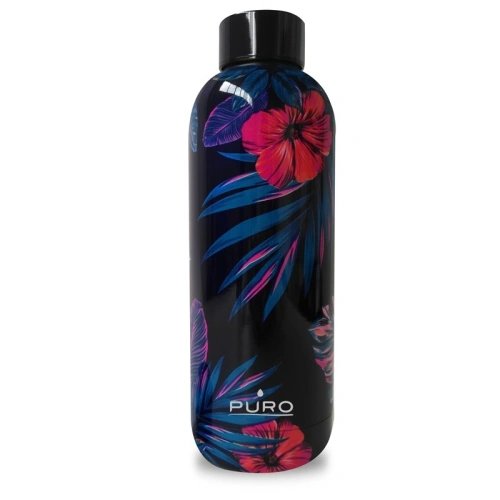 Kup Termo láhev z nerezové oceli Puro Hot&Cold 500ml (Tropické - Květiny tmavě modré) - PUR171BLU - {ean13} - Sklep Home Screen