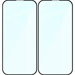 Szkło hartowane Bizon Glass Edge Duo do Apple iPhone 15 / 16 czarna ramka [2 PACK]