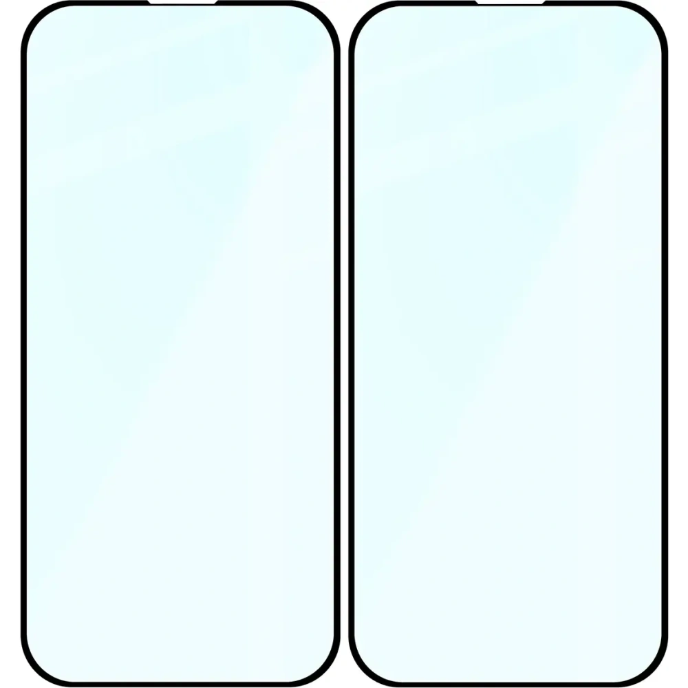 Szkło hartowane Bizon Glass Edge Duo do Apple iPhone 15 / 16 czarna ramka [2 PACK]