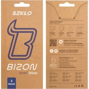 Szkło hartowane Bizon Glass Edge Duo do Apple iPhone 15 / 16 czarna ramka [2 PACK]