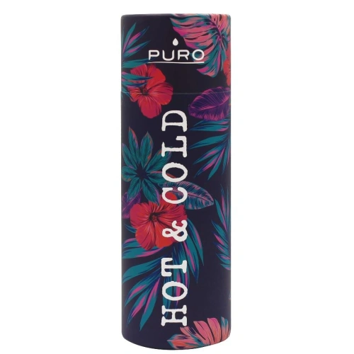 Kup Butelcă termică din oțel inoxidabil Puro Hot&Cold 500ml (Tropical - Flowers Dark Blue) - PUR171BLU - {ean13} - Sklep Home Screen