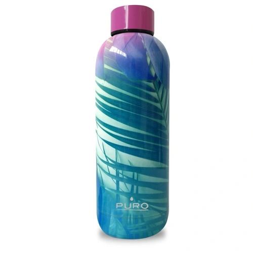 Kup Butelcă termică din oțel inoxidabil Puro Hot&Cold 500ml (Tropical - Palms Pink) - PUR172PALM - {ean13} - Sklep Home Screen