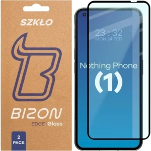 Szkło hartowane Bizon Glass Edge Duo do Nothing Phone 1 czarna ramka [2 PACK]