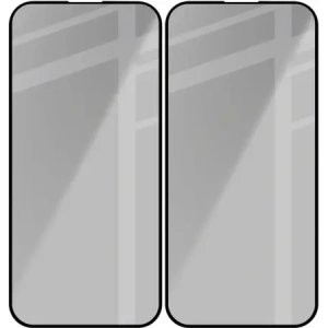 Prywatyzujące szkło hartowane Bizon Glass Edge Shadow Duo do Apple iPhone 15 Pro przyciemniane z czarną ramką [2 PACK]
