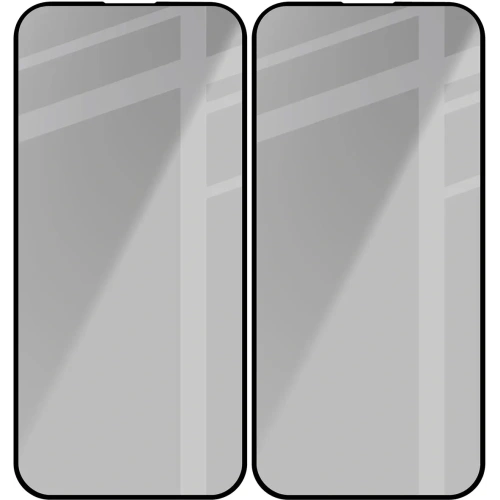 Prywatyzujące szkło hartowane Bizon Glass Edge Shadow Duo do Apple iPhone 15 Pro przyciemniane z czarną ramką [2 PACK]