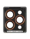 Szkło na aparat z aplikatorem Bizon Glass Snap Lens do Apple iPhone 17 Pro / 17 Pro Max pomarańczowa ramka