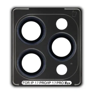 Szkło na aparat z aplikatorem Bizon Glass Snap Lens do Apple iPhone 17 Pro / 17 Pro Max granatowa ramka