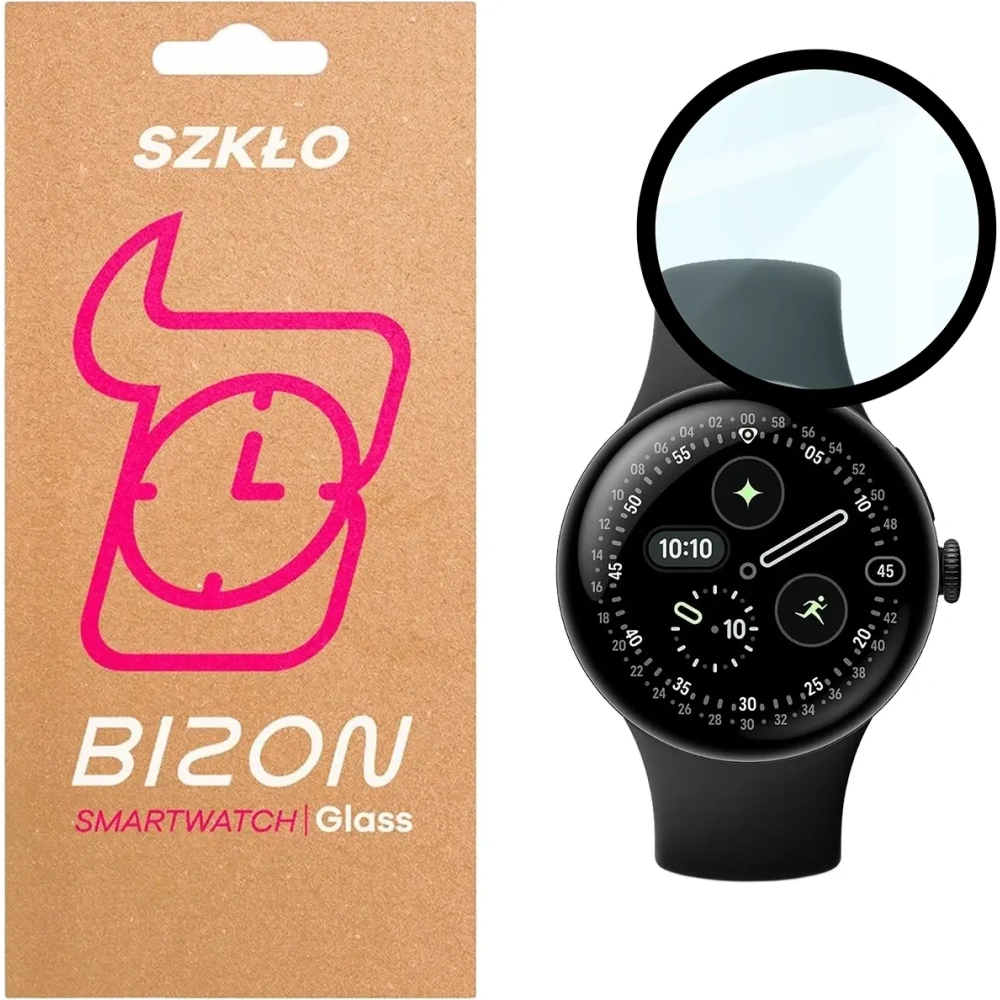 Szkło hybrydowe Bizon Glass Watch Edge Hybrid do Google Pixel Watch 4 41 mm czarne