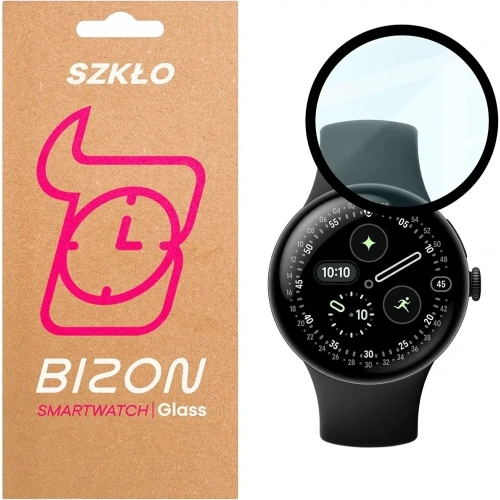 Szkło hybrydowe Bizon Glass Watch Edge Hybrid do Google Pixel Watch 4 45 mm czarne