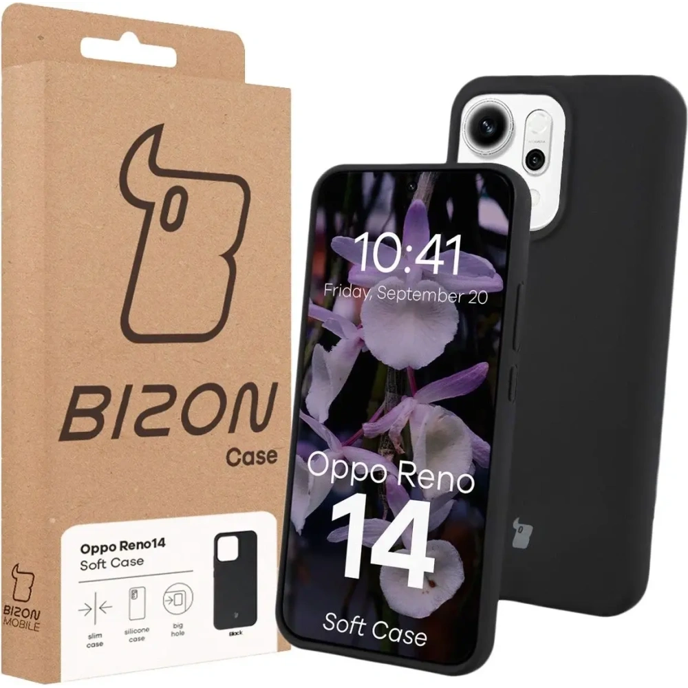 Silikonowe etui Bizon Soft Case do Oppo Reno 14 czarne