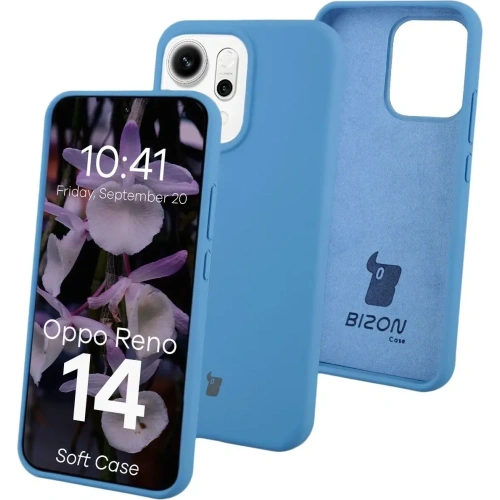 Silikonowe etui Bizon Soft Case do Oppo Reno 14 niebieskie