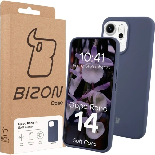 Silikonowe etui Bizon Soft Case do Oppo Reno 14 ciemnoniebieskie