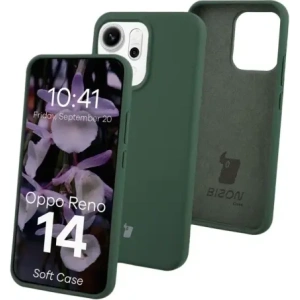 Silikonowe etui Bizon Soft Case do Oppo Reno 14 ciemnozielone