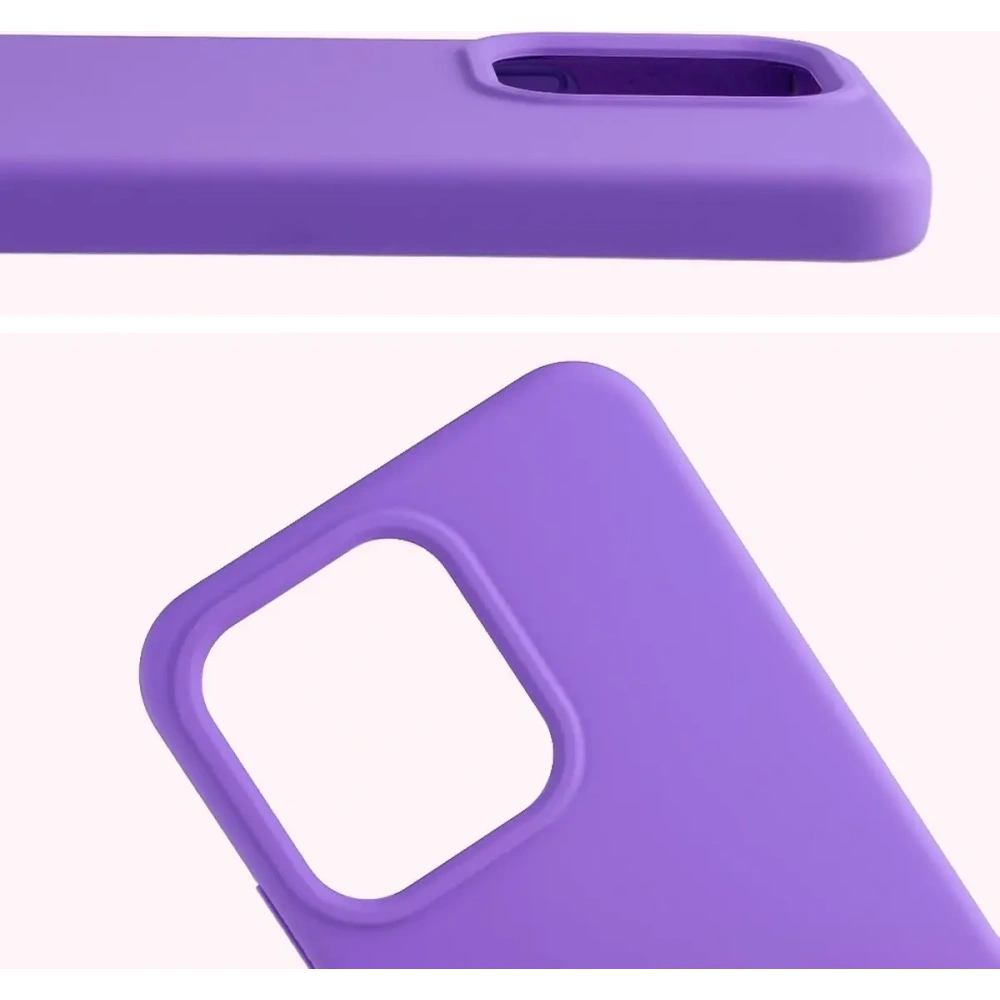 Silikonowe etui Bizon Soft Case do Oppo Reno 14 fioletowe