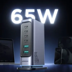 Ładowarka Joyroom JR-TCM02 GaN 65W stacja ładująca 4xUSB-C 2xUSB-A wtyczka UK szara