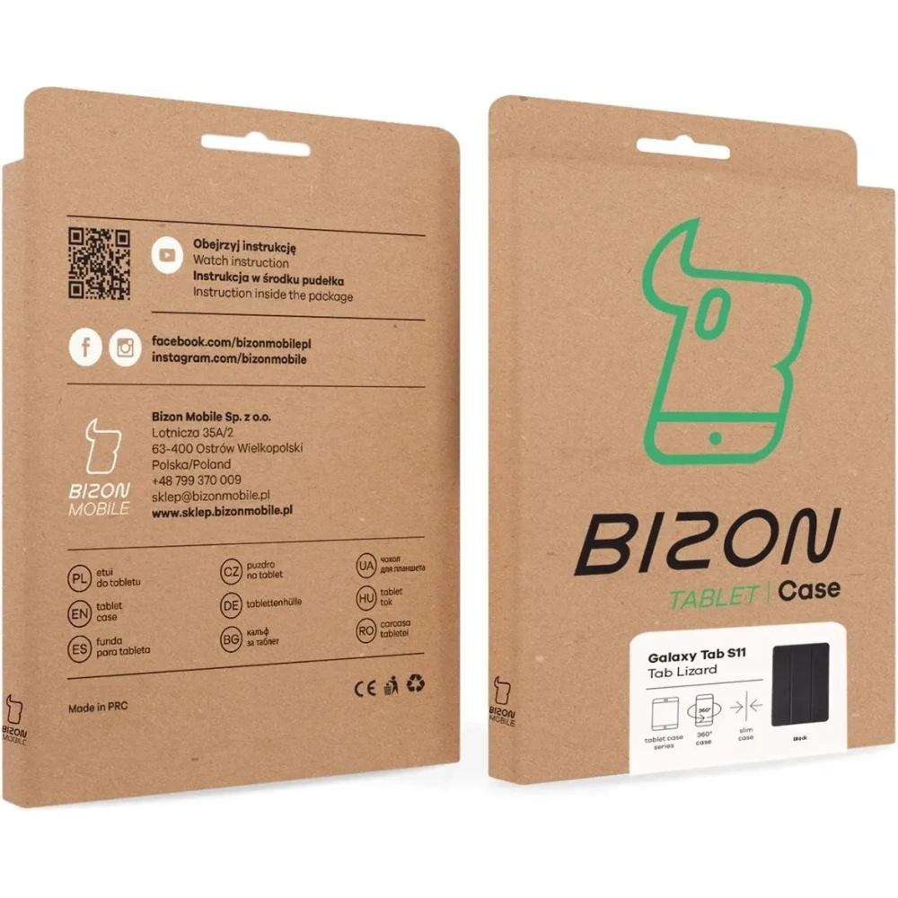 Etui z klapką Bizon Case Tab Lizard do Samsung Samsung Galaxy Tab S11 czarne