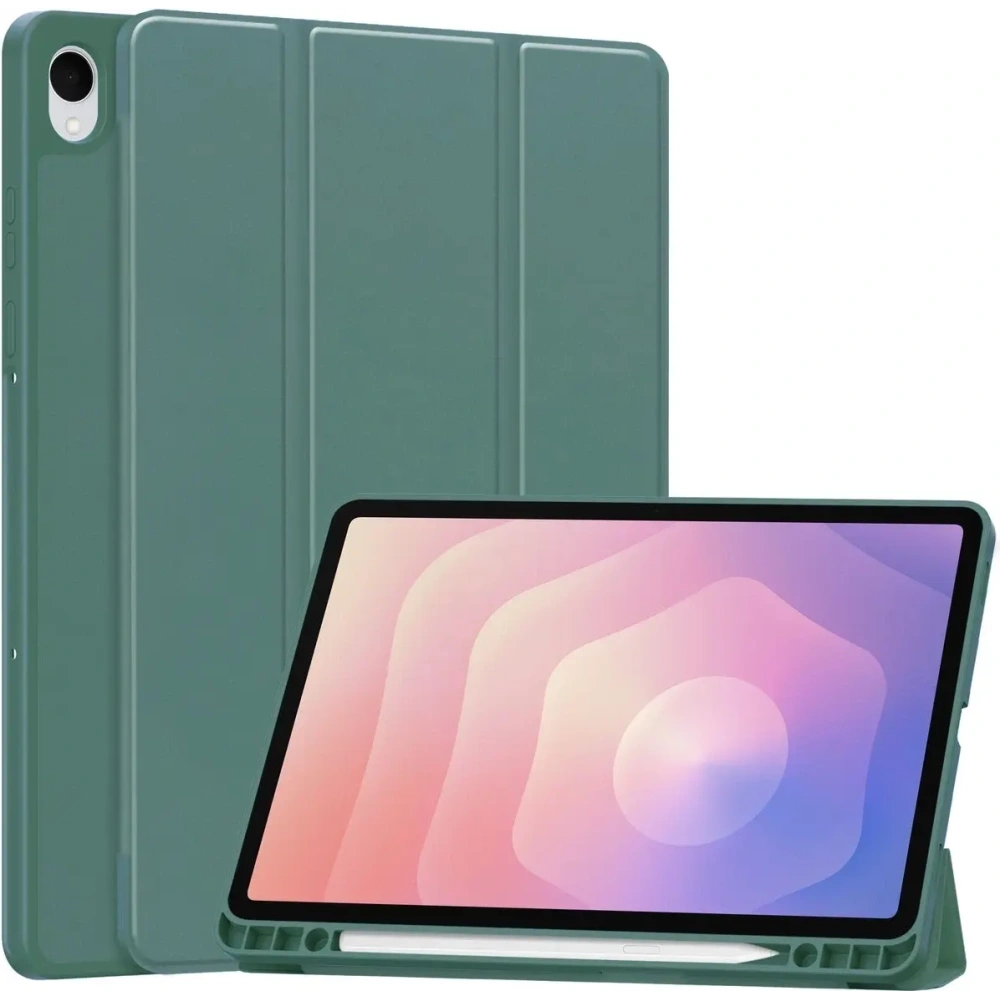 Etui z klapką Bizon Case Tab Lizard do Samsung Samsung Galaxy Tab S11 ciemnozielone