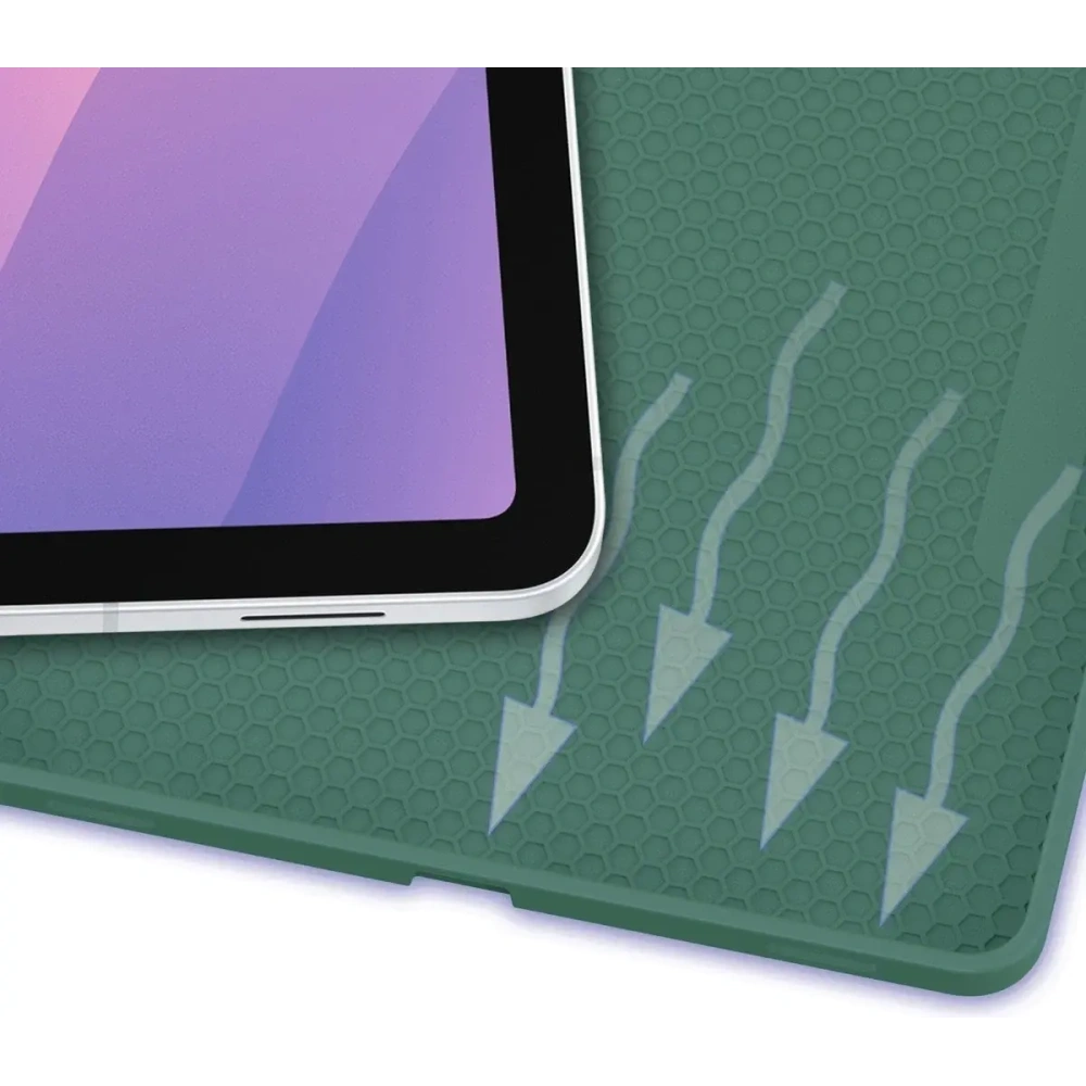 Etui z klapką Bizon Case Tab Lizard do Samsung Samsung Galaxy Tab S11 ciemnozielone