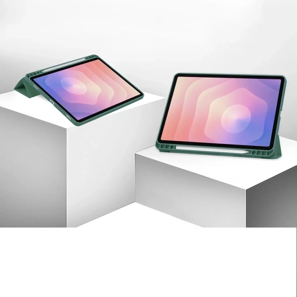 Etui z klapką Bizon Case Tab Lizard do Samsung Samsung Galaxy Tab S11 ciemnozielone