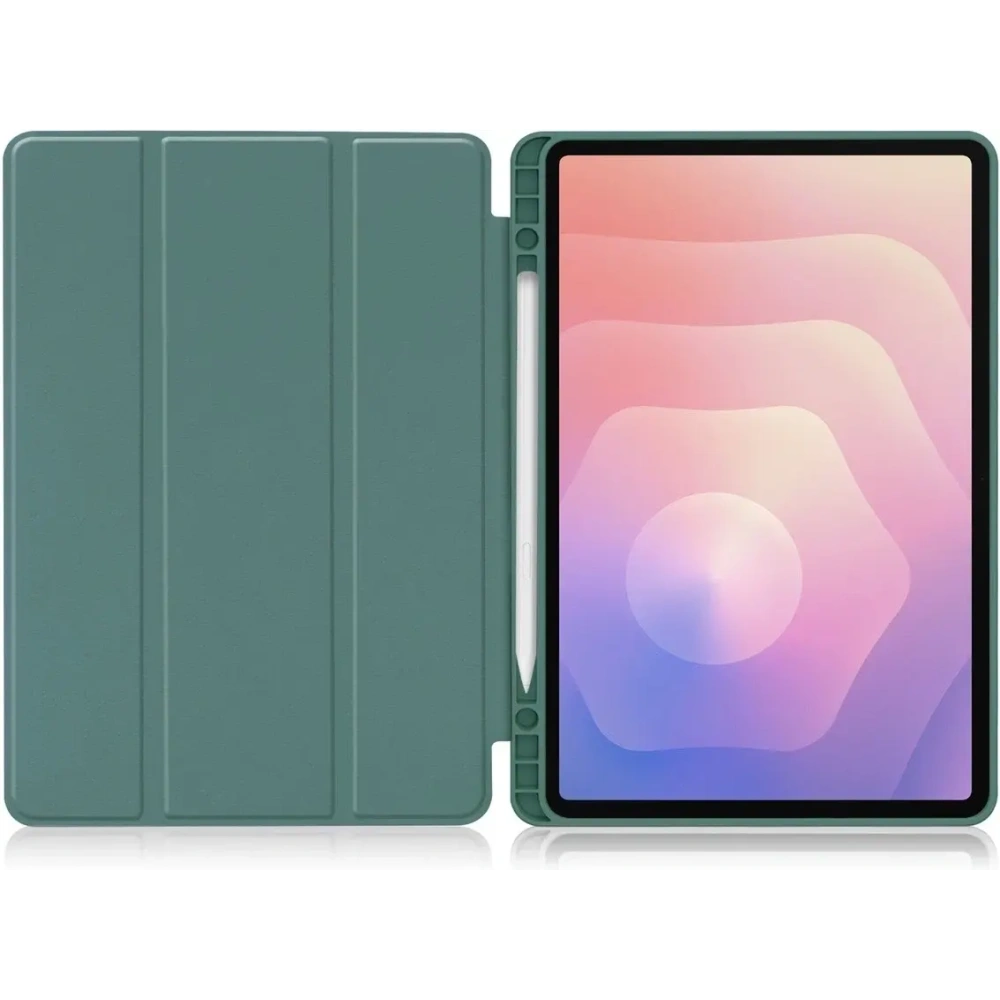 Etui z klapką Bizon Case Tab Lizard do Samsung Samsung Galaxy Tab S11 ciemnozielone