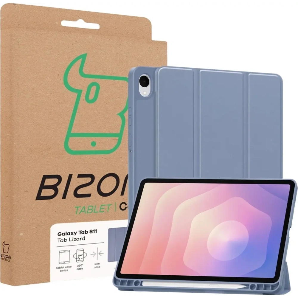 Etui z klapką Bizon Case Tab Lizard do Samsung Samsung Galaxy Tab S11 lawendowe