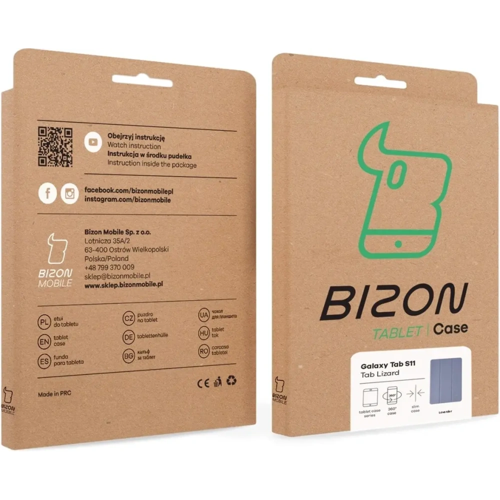 Etui z klapką Bizon Case Tab Lizard do Samsung Samsung Galaxy Tab S11 lawendowe