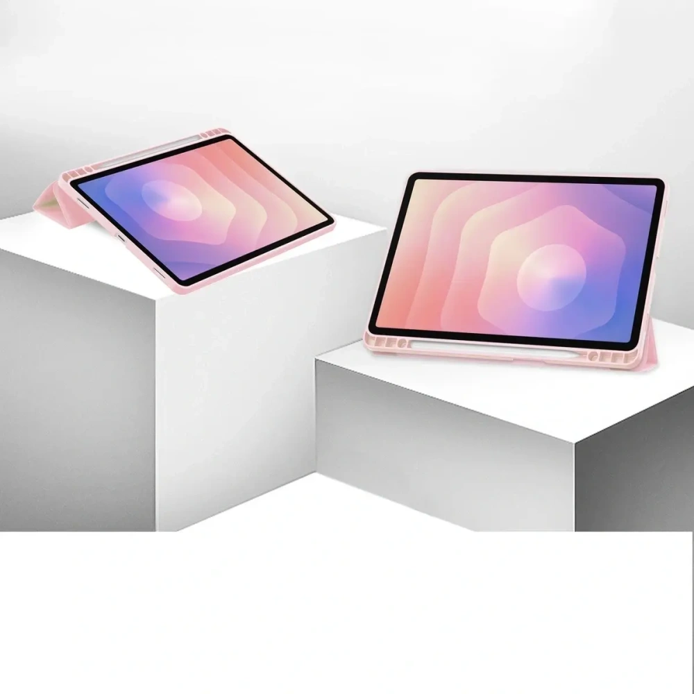 Etui z klapką Bizon Case Tab Lizard do Samsung Samsung Galaxy Tab S11 różowe