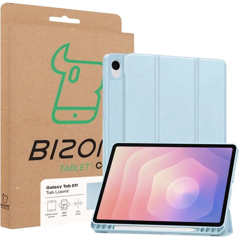 Etui z klapką Bizon Case Tab Lizard do Samsung Samsung Galaxy Tab S11 błękitne