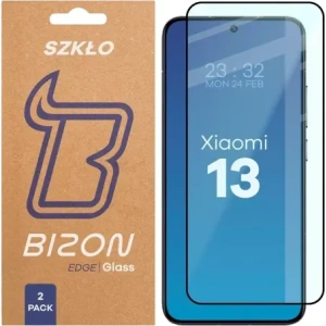 Szkło hartowane Bizon Glass Edge Duo do Xiaomi 13 czarna ramka [2 PACK]