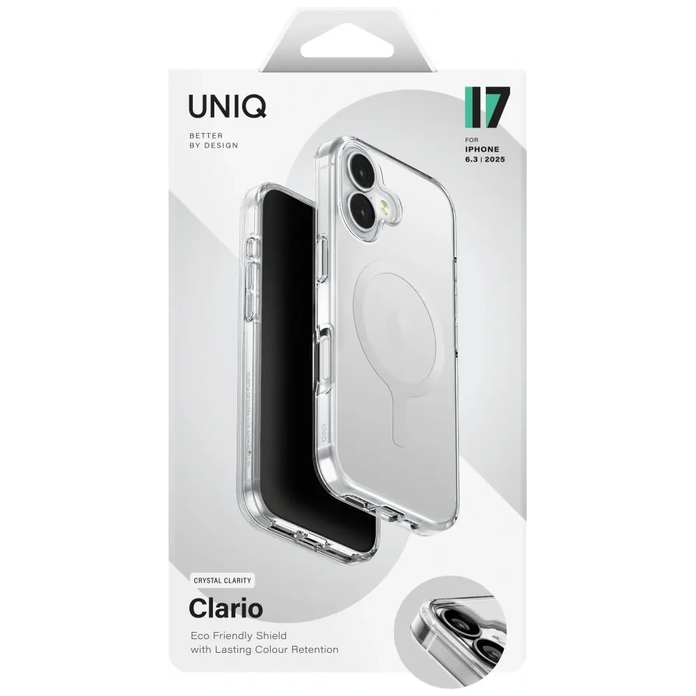 Etui UNIQ Clario do Apple iPhone 17 Magclick Charging przezroczysty