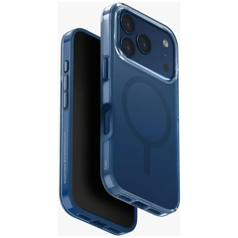 Etui UNIQ Clario do Apple iPhone 17 Pro Magclick Charging niebieski