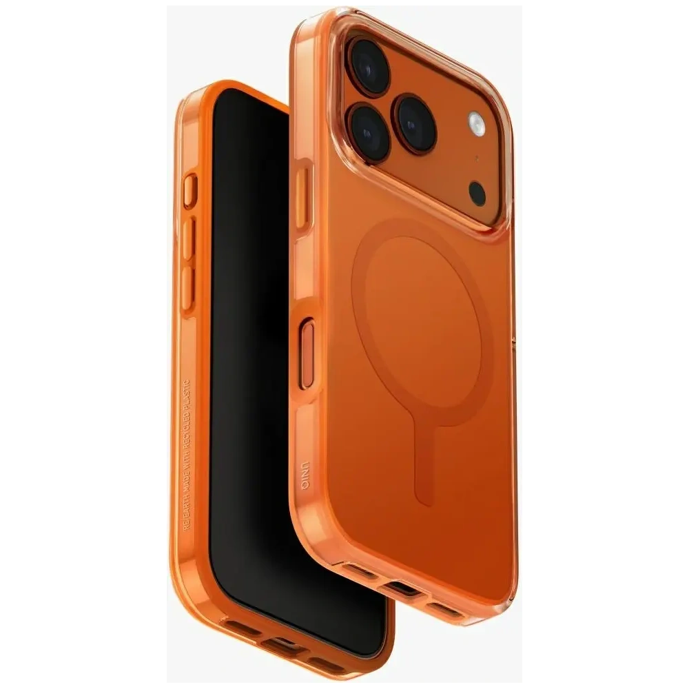 Etui UNIQ Clario do Apple iPhone 17 Pro Magclick Charging pomarańczowy
