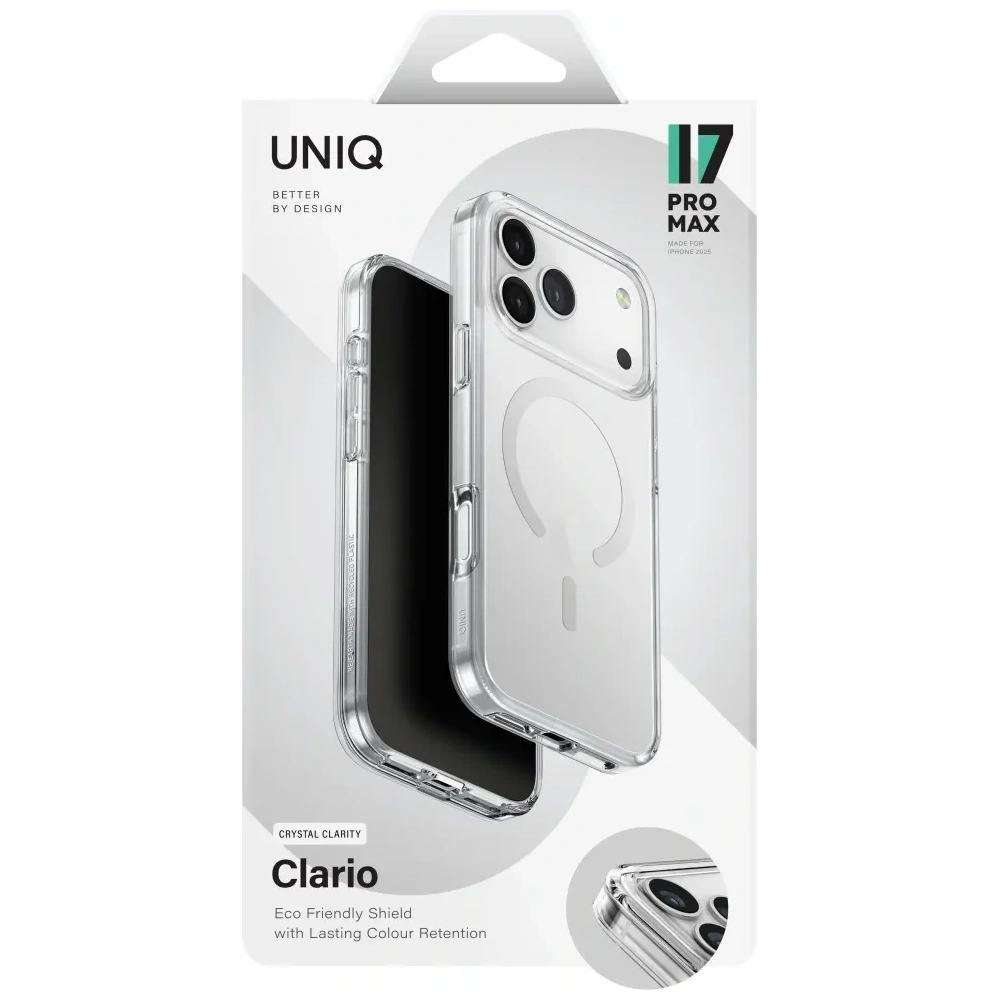 Etui UNIQ Clario do Apple iPhone 17 Pro Max Magclick Charging przezroczysty