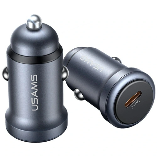 Ładowarka samochodowa USAMS CC321 Aluminium 30W USB-C PD tarnish