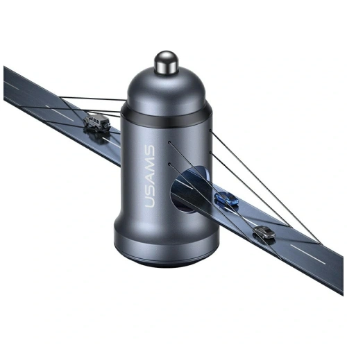 Ładowarka samochodowa USAMS CC321 Aluminium 30W USB-C PD tarnish