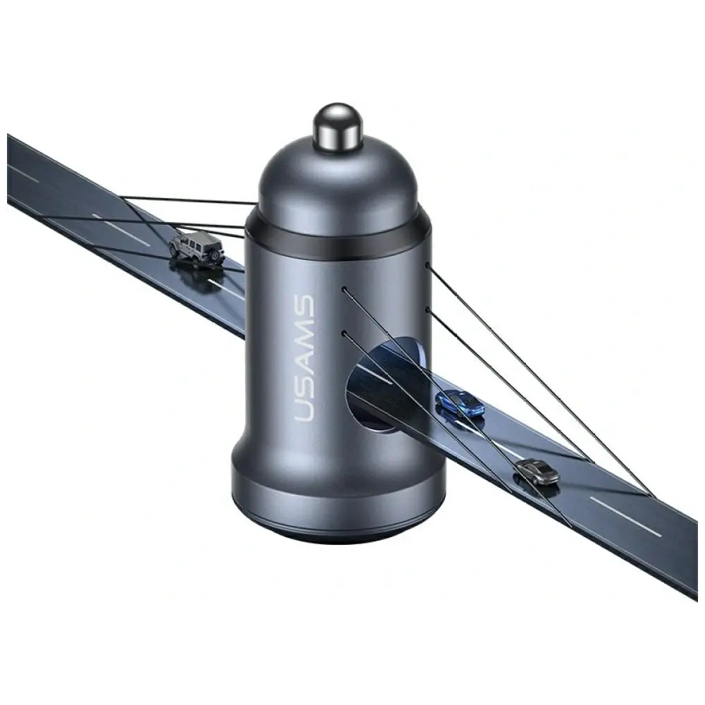 Ładowarka samochodowa USAMS CC321 Aluminium 30W USB-C PD tarnish