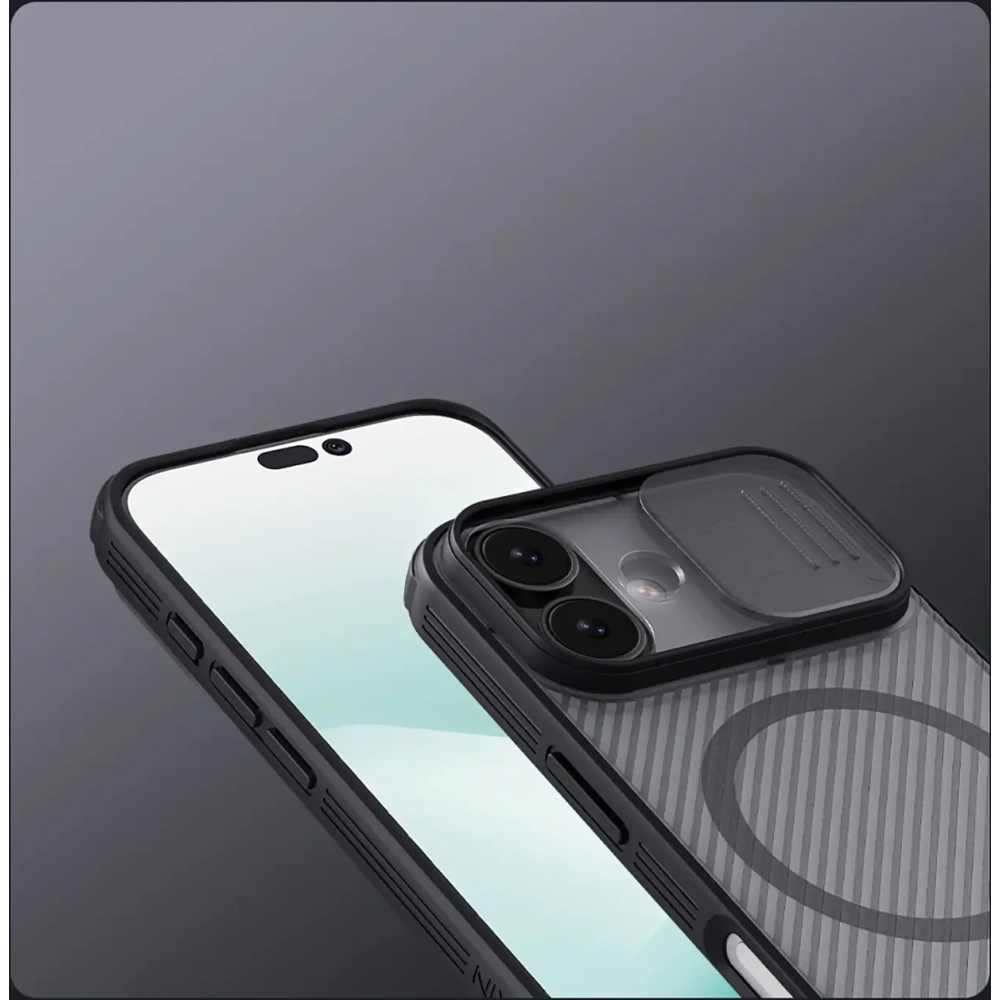 Etui Nillkin CamShield Pro Magnetic Case do Apple iPhone 17 półprzezroczyste czarne