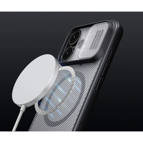 Etui Nillkin CamShield Pro Magnetic Case do Apple iPhone 17 półprzezroczyste czarne
