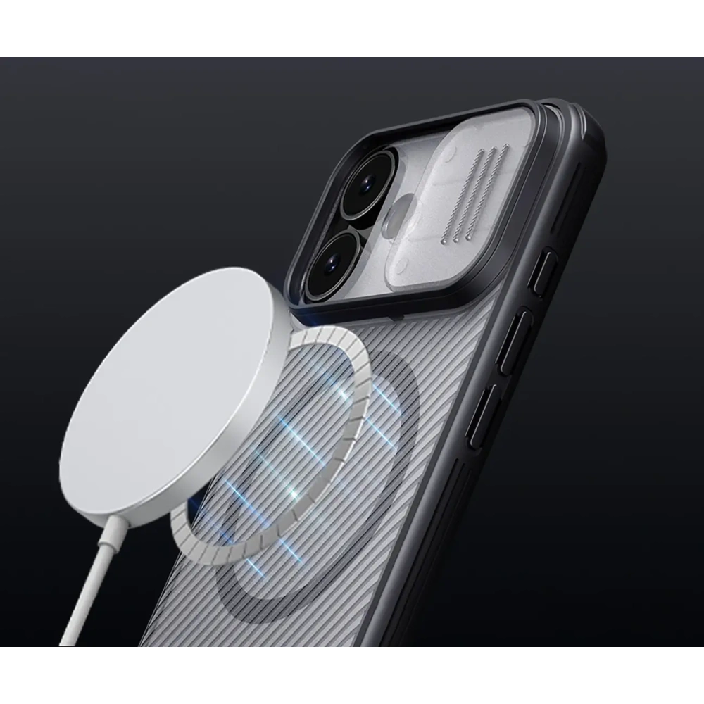 Etui Nillkin CamShield Pro Magnetic Case do Apple iPhone 17 półprzezroczyste czarne