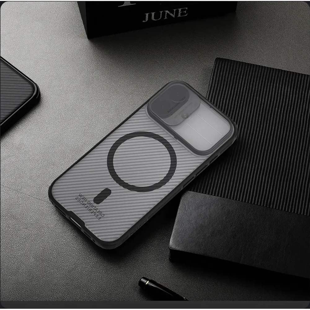 Etui Nillkin CamShield Pro Magnetic Case do Apple iPhone 17 półprzezroczyste czarne