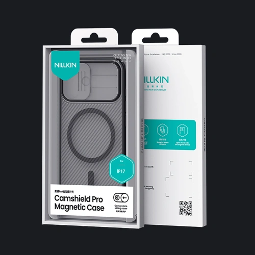 Etui Nillkin CamShield Pro Magnetic Case do Apple iPhone 17 półprzezroczyste czarne
