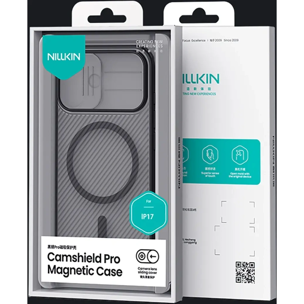 Etui Nillkin CamShield Pro Magnetic Case do Apple iPhone 17 półprzezroczyste czarne